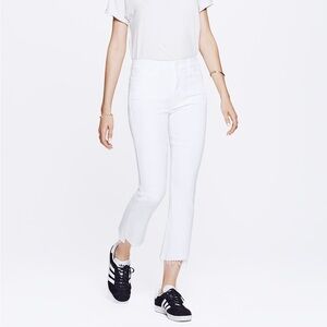 Mother Insider Crop Step Fray White Jeans Glass Slipper 26 Mid Rise Minimalist